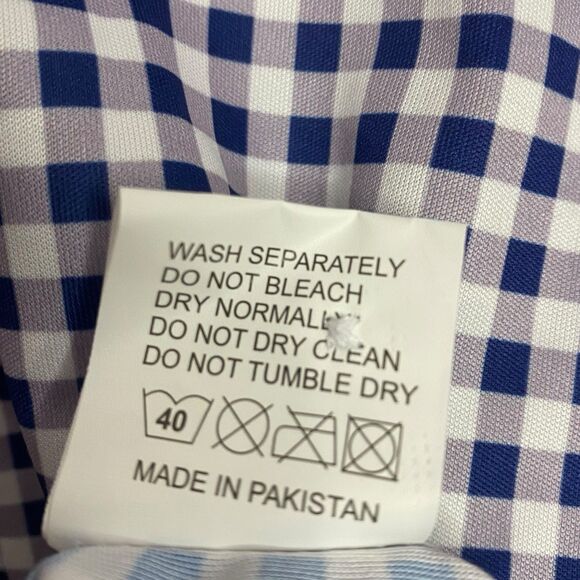 Collars & Co Polo Shirt Mens L Purple Gingham Relaxed Golf Preppy Stretch NWT - Picture 8 of 9